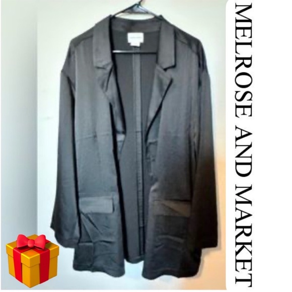 🎁NWT Melrose & Market Sheen boy fit Rayon Black Blazer size medium - Picture 11 of 11